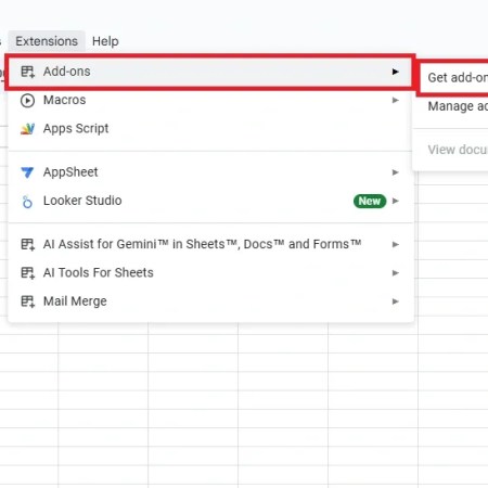 Google Sheets extensions (Add-ons)